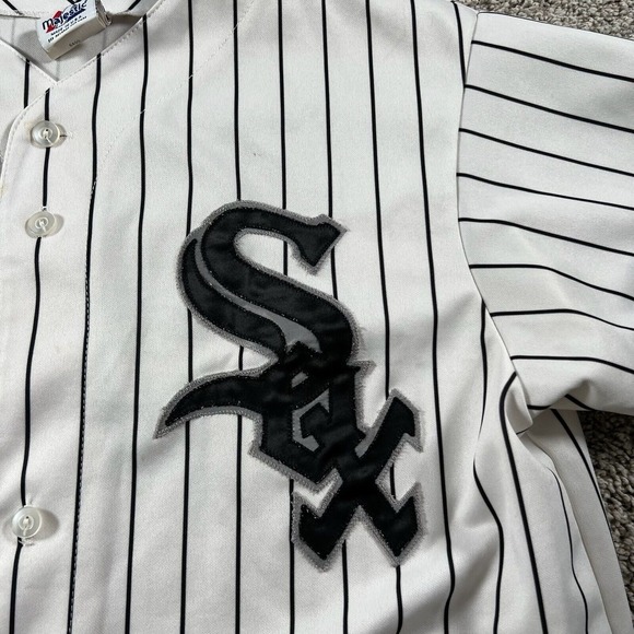 Vintage‎ White Sox Jersey Majestic Mens Large Pinstripe Stitched Blank USA Made - Picture 4 of 16